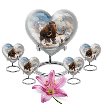 Heart-shaped mammoth Urn, floral design,