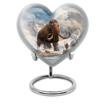 Heart-shaped mammoth Urn, floral design,