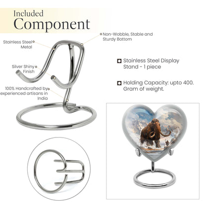 Heart-shaped mammoth Urn, floral design,