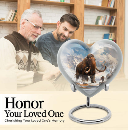 Heart-shaped mammoth Urn, floral design,