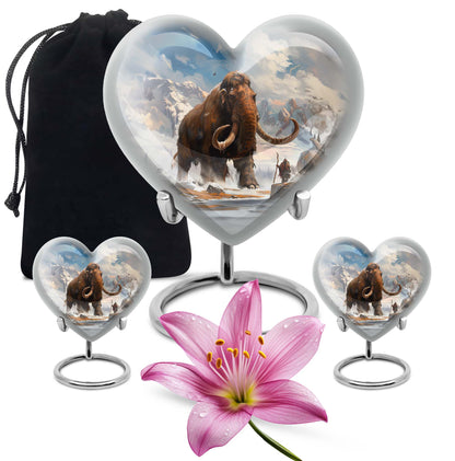 Heart-shaped mammoth Urn, floral design,