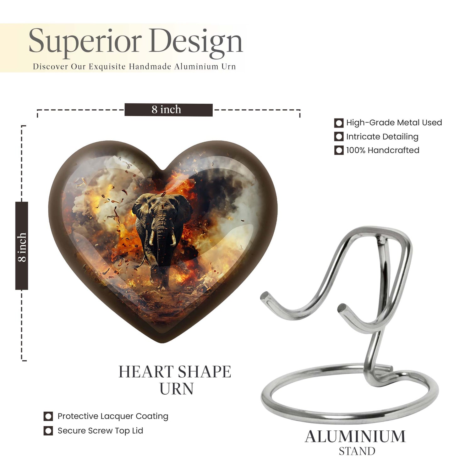 heart-shaped mammoth urn