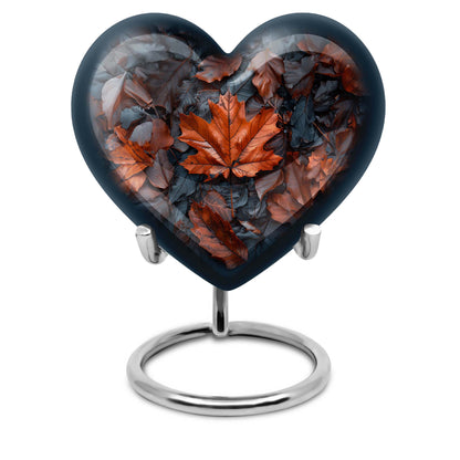 10-inch mapple leaf heart cremation urn 