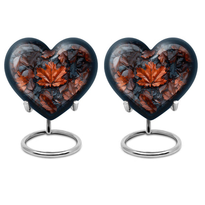 10-inch mapple leaf heart cremation urn 