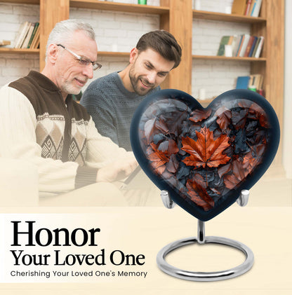 10-inch mapple leaf heart cremation urn 