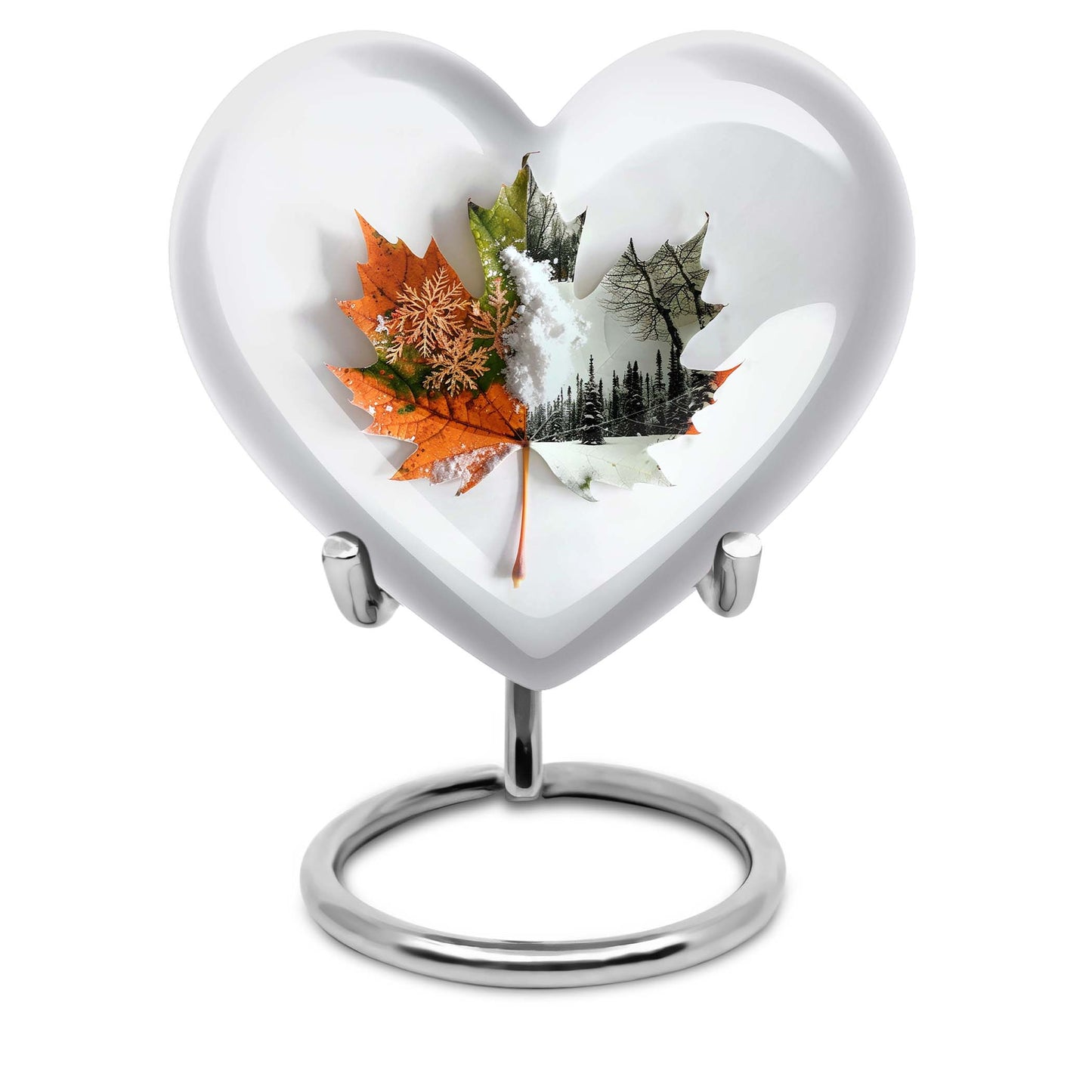 heart-shaped mapple leaf urn for cremation