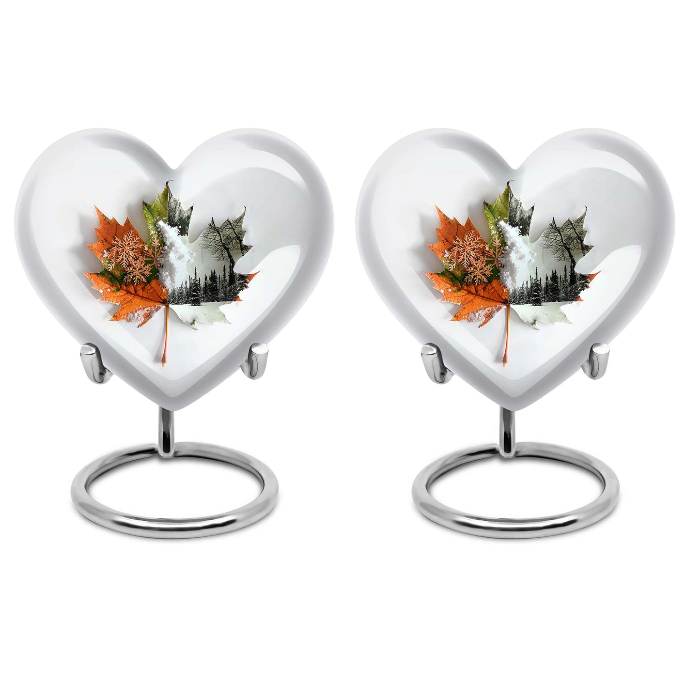 heart-shaped mapple leaf urn for cremation