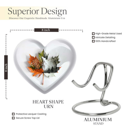 heart-shaped mapple leaf urn for cremation