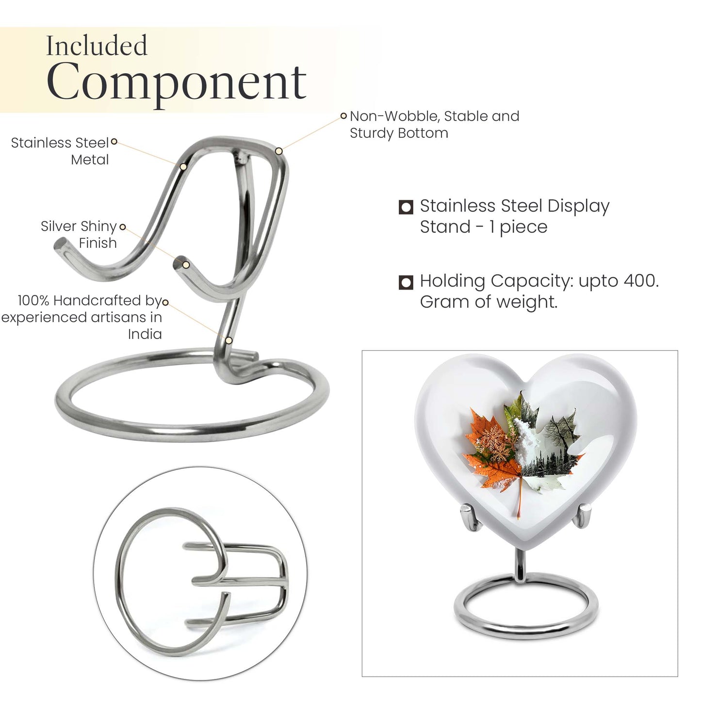heart-shaped mapple leaf urn for cremation
