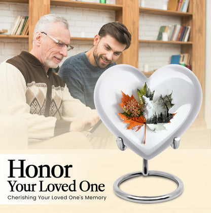 heart-shaped mapple leaf urn for cremation