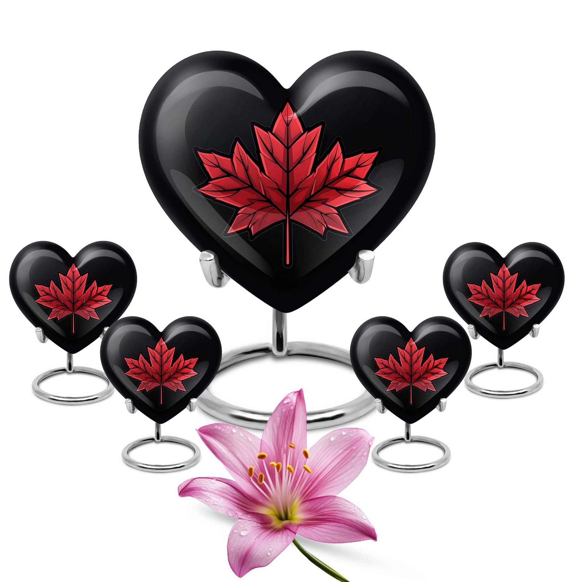 heart-shaped mapple leaf urn