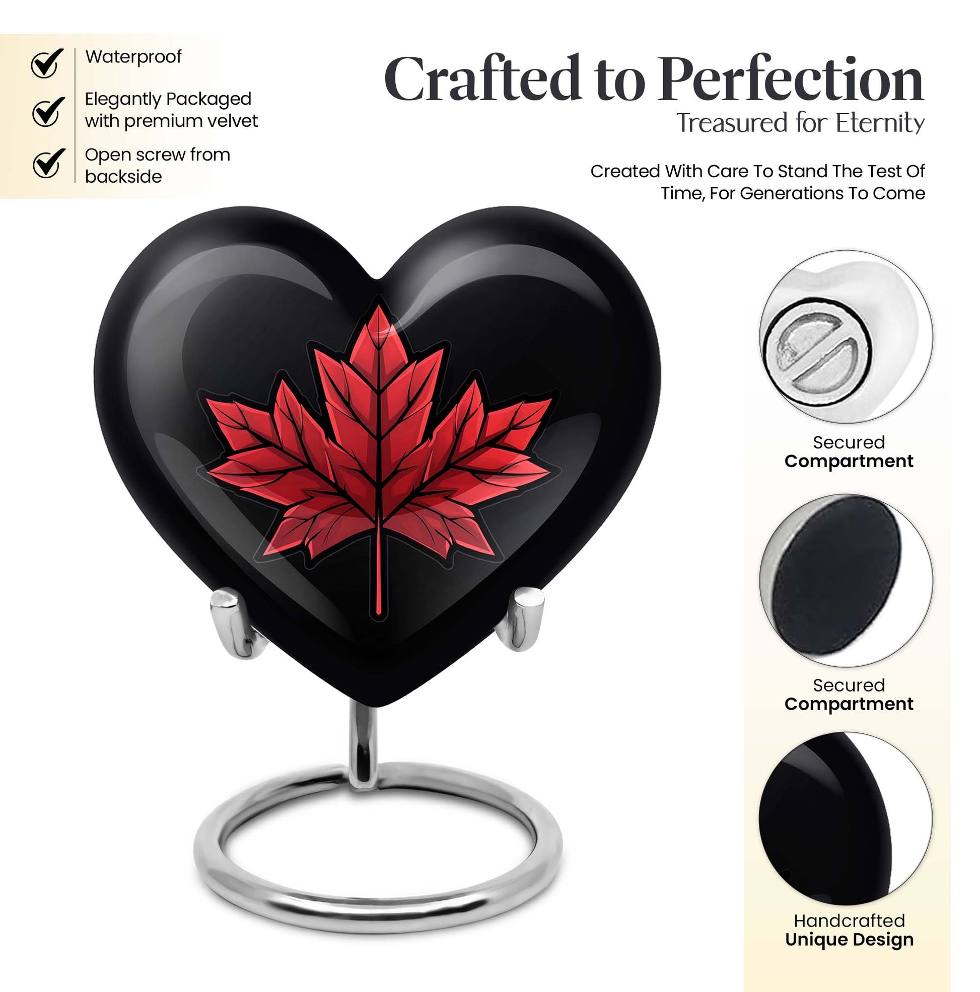 heart-shaped mapple leaf urn