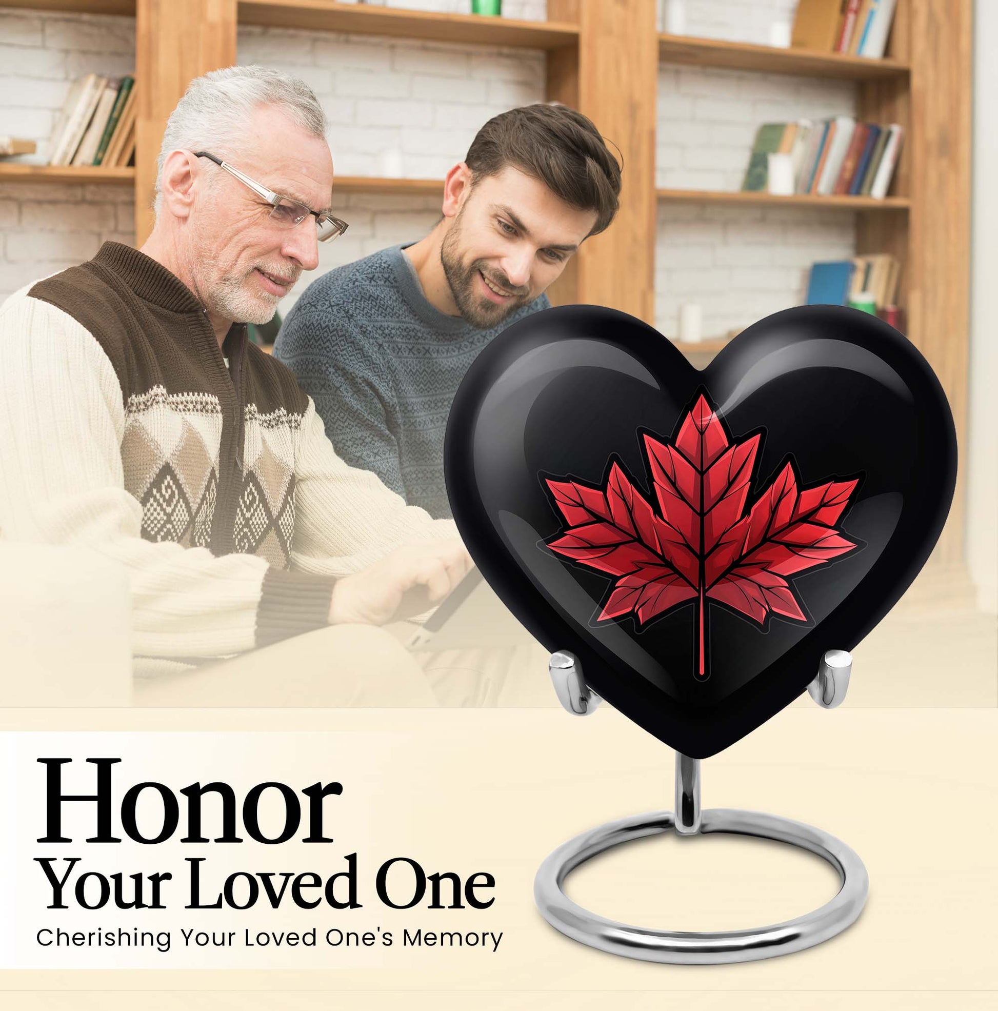 heart-shaped mapple leaf urn