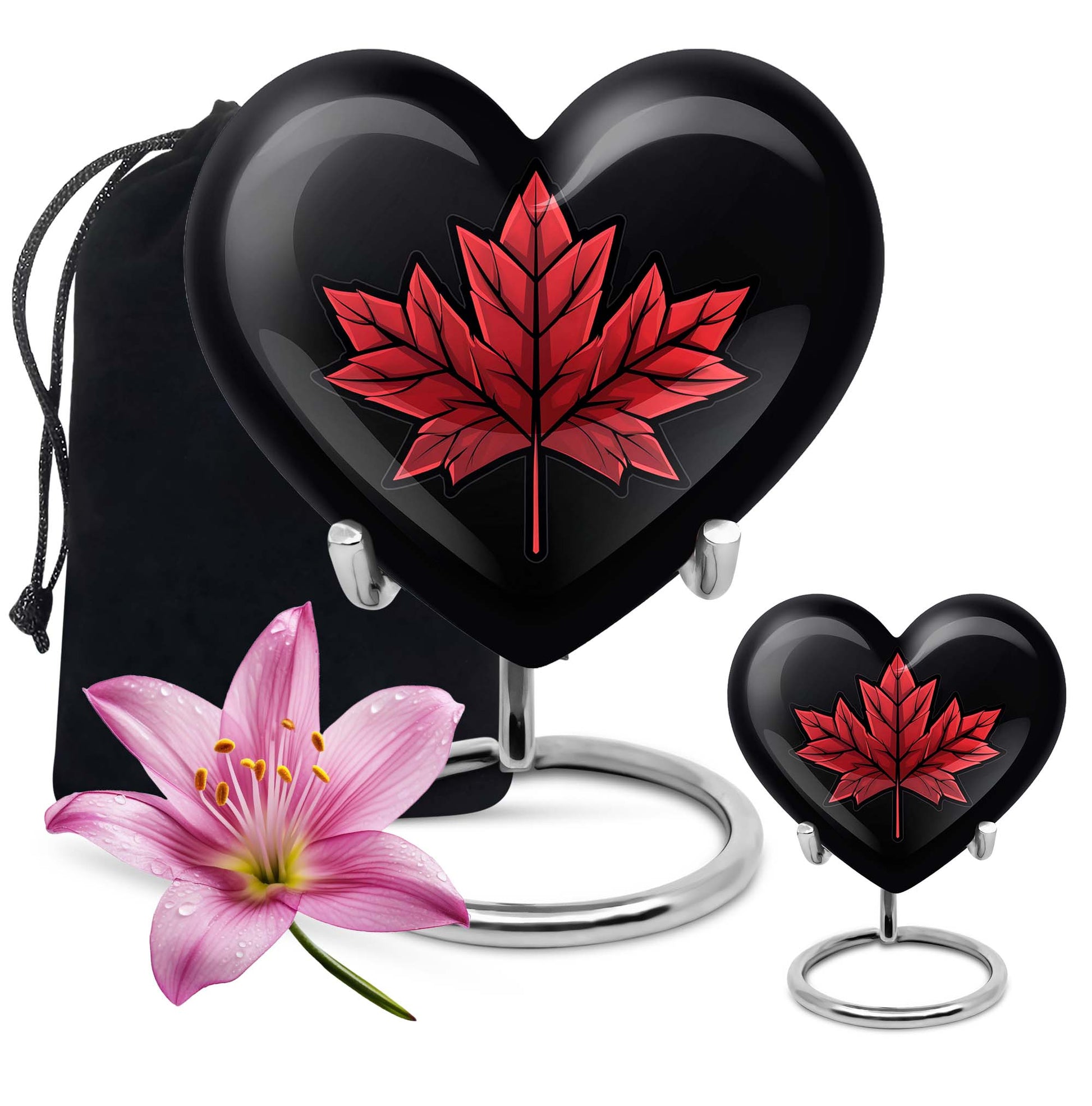 heart-shaped mapple leaf urn