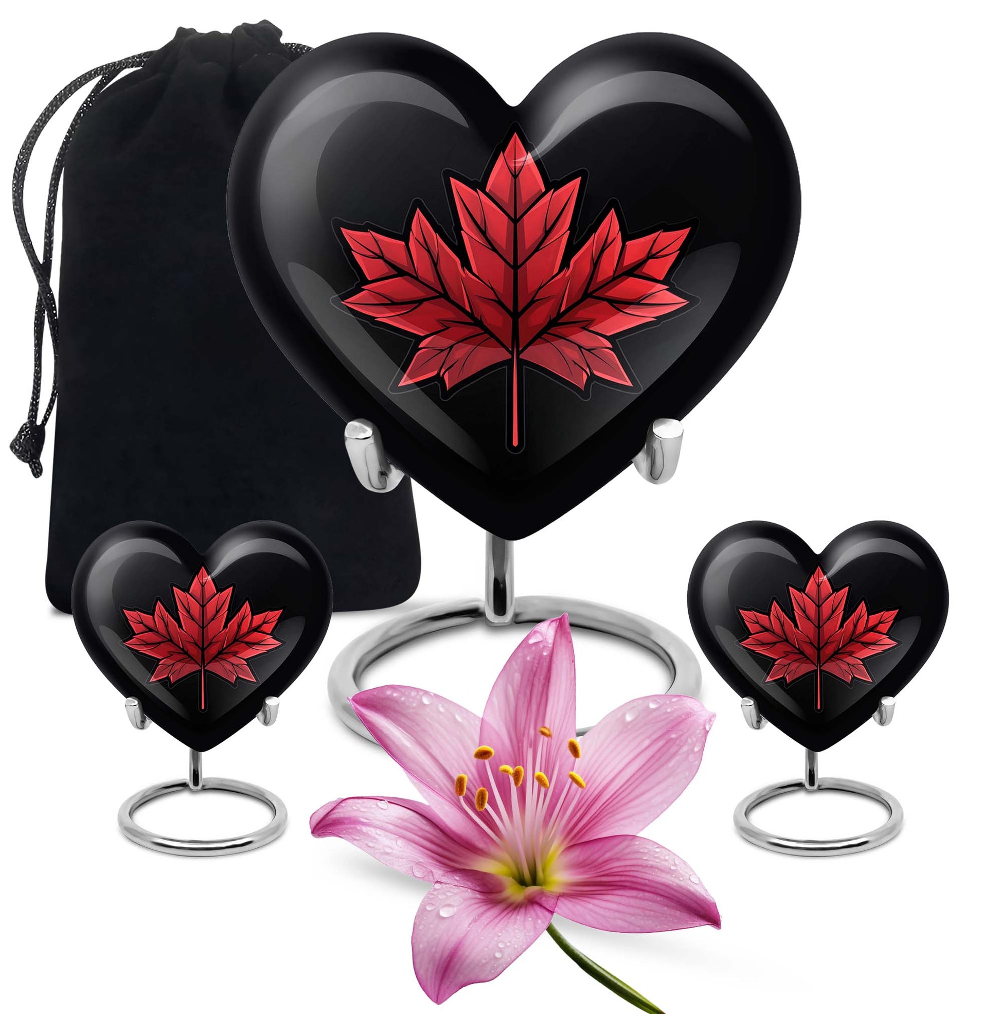 heart-shaped mapple leaf urn