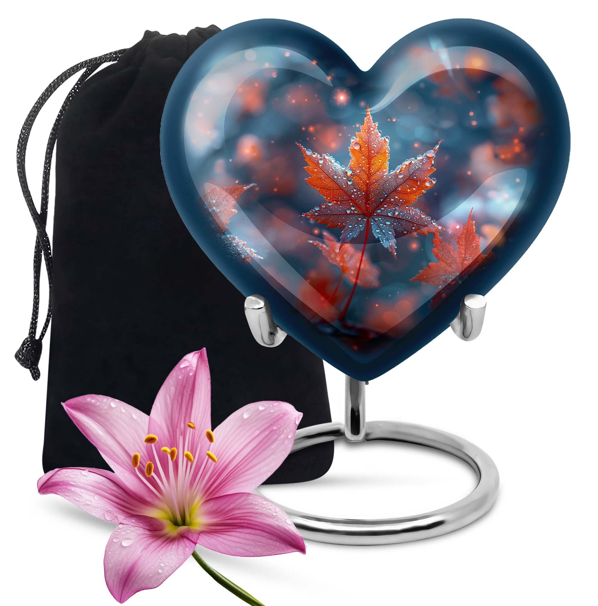 heart shaped mapple leaf urn