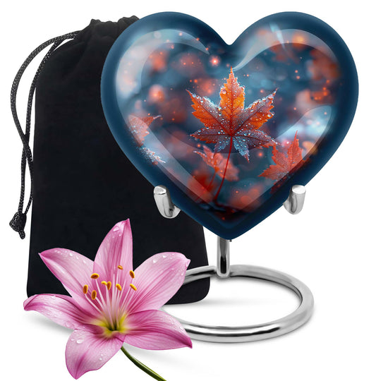 heart shaped mapple leaf urn