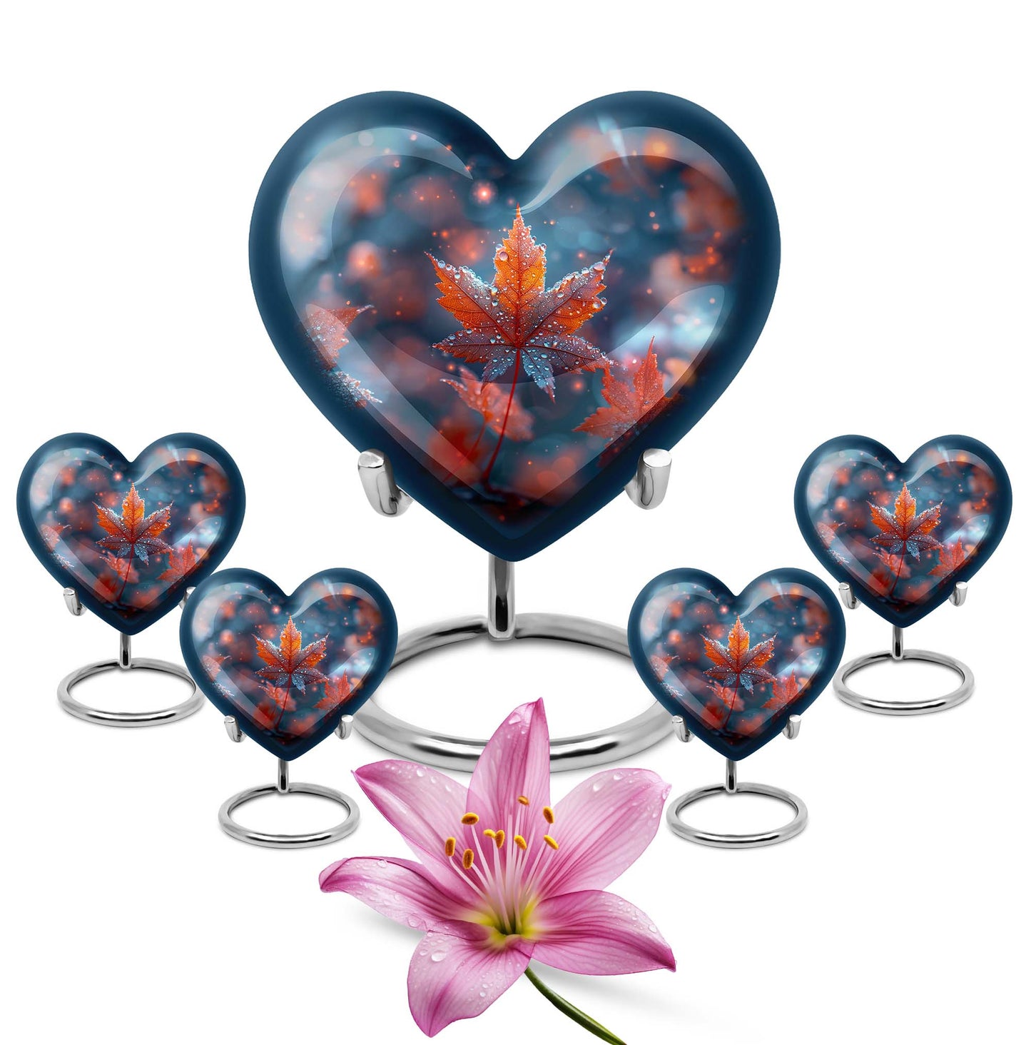 heart shaped mapple leaf urn