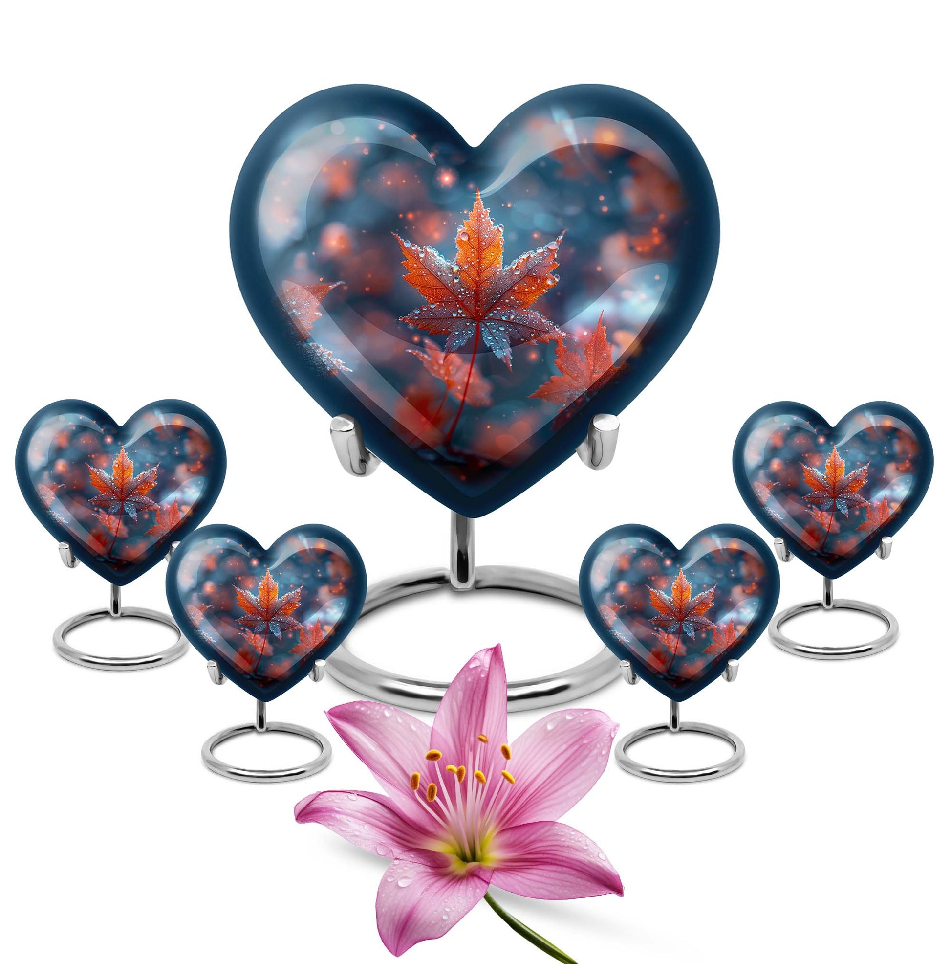 heart shaped mapple leaf urn