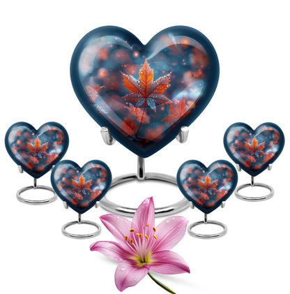 heart shaped mapple leaf urn