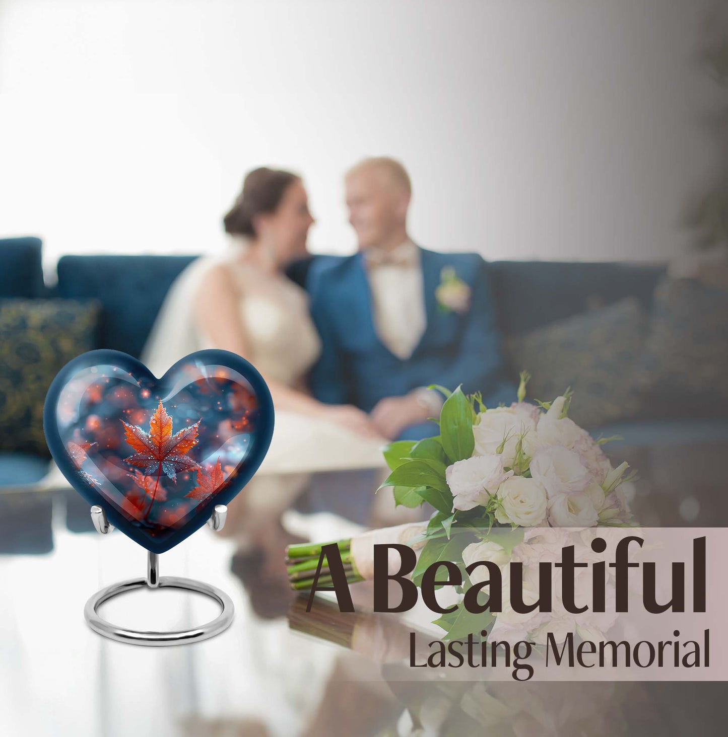 heart shaped mapple leaf urn