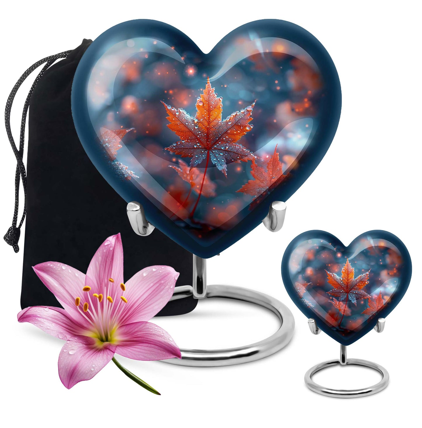 heart shaped mapple leaf urn