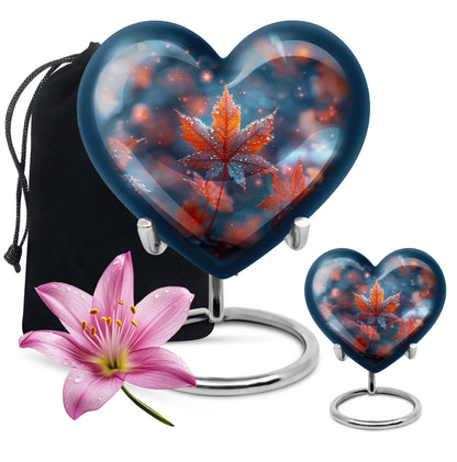 heart shaped mapple leaf urn