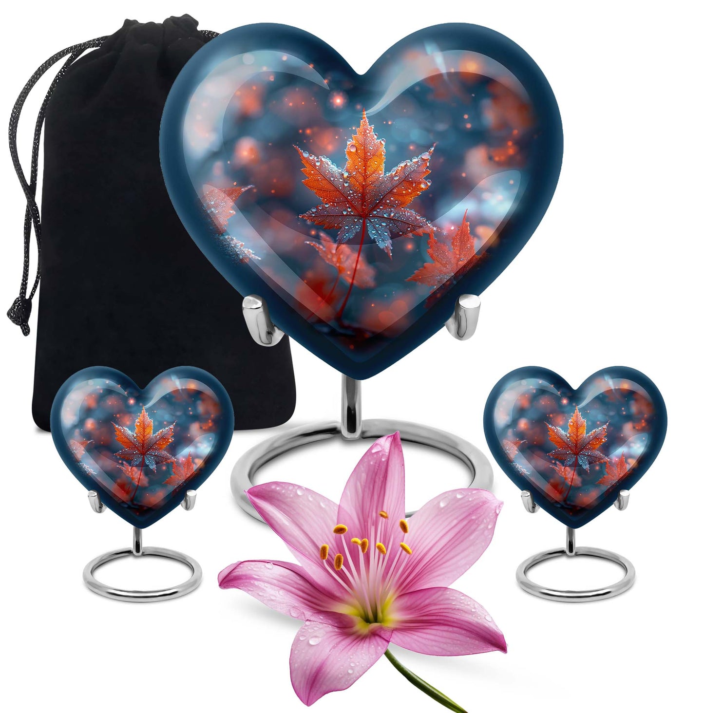heart shaped mapple leaf urn