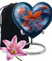 10-inch heart-shaped mapple leaf memorial urn for men, can be personalized