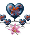 10-inch heart-shaped mapple leaf memorial urn for men, can be personalized