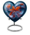 10-inch heart-shaped mapple leaf memorial urn for men, can be personalized