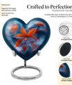 10-inch heart-shaped mapple leaf memorial urn for men, can be personalized