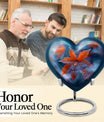 10-inch heart-shaped mapple leaf memorial urn for men, can be personalized