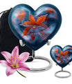 10-inch heart-shaped mapple leaf memorial urn for men, can be personalized