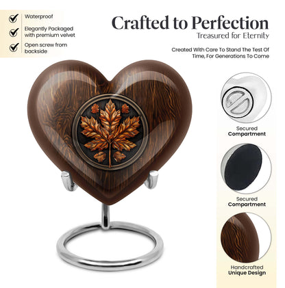 mapple leaf heart urn for men ashes