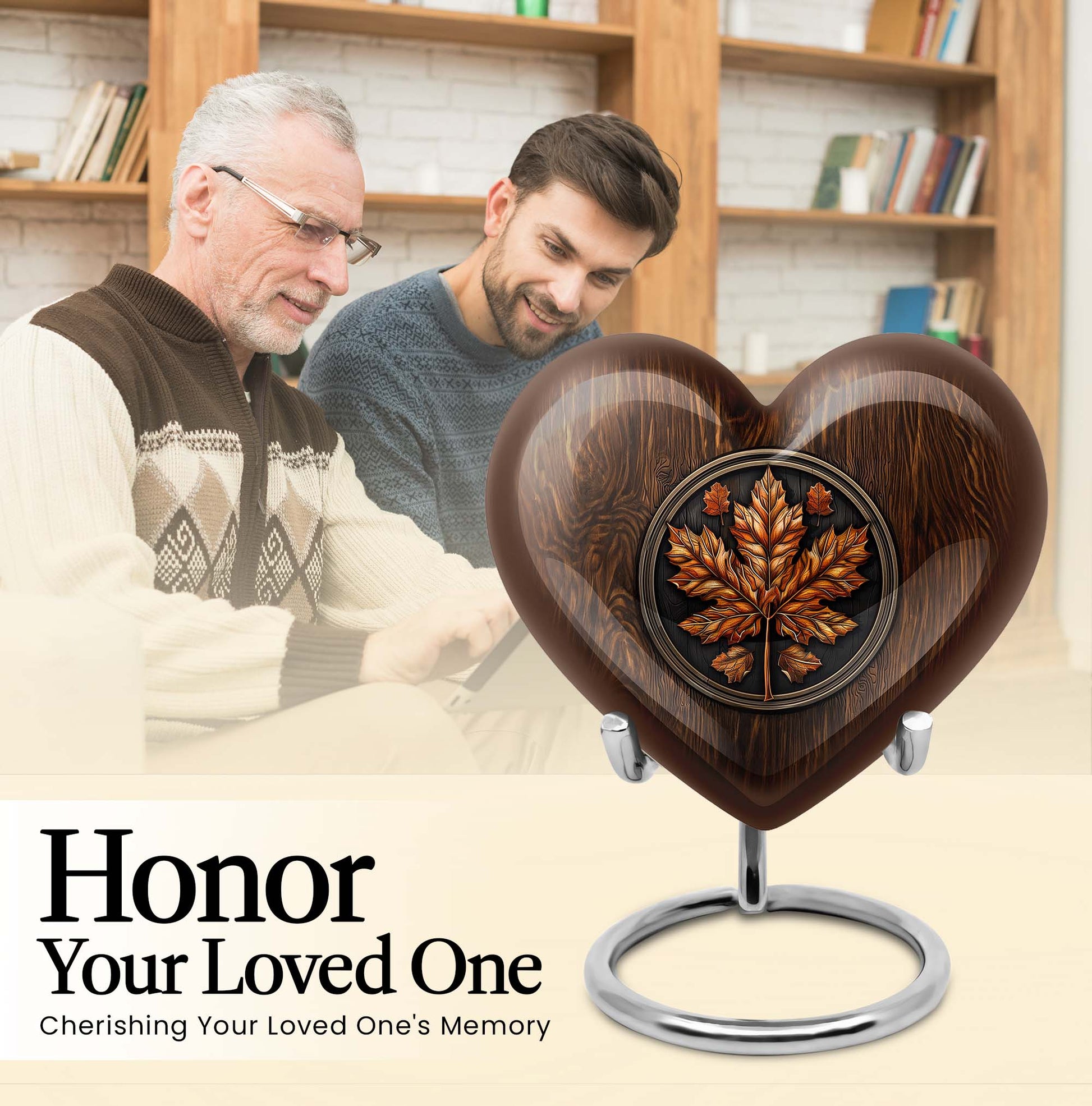mapple leaf heart urn for men ashes