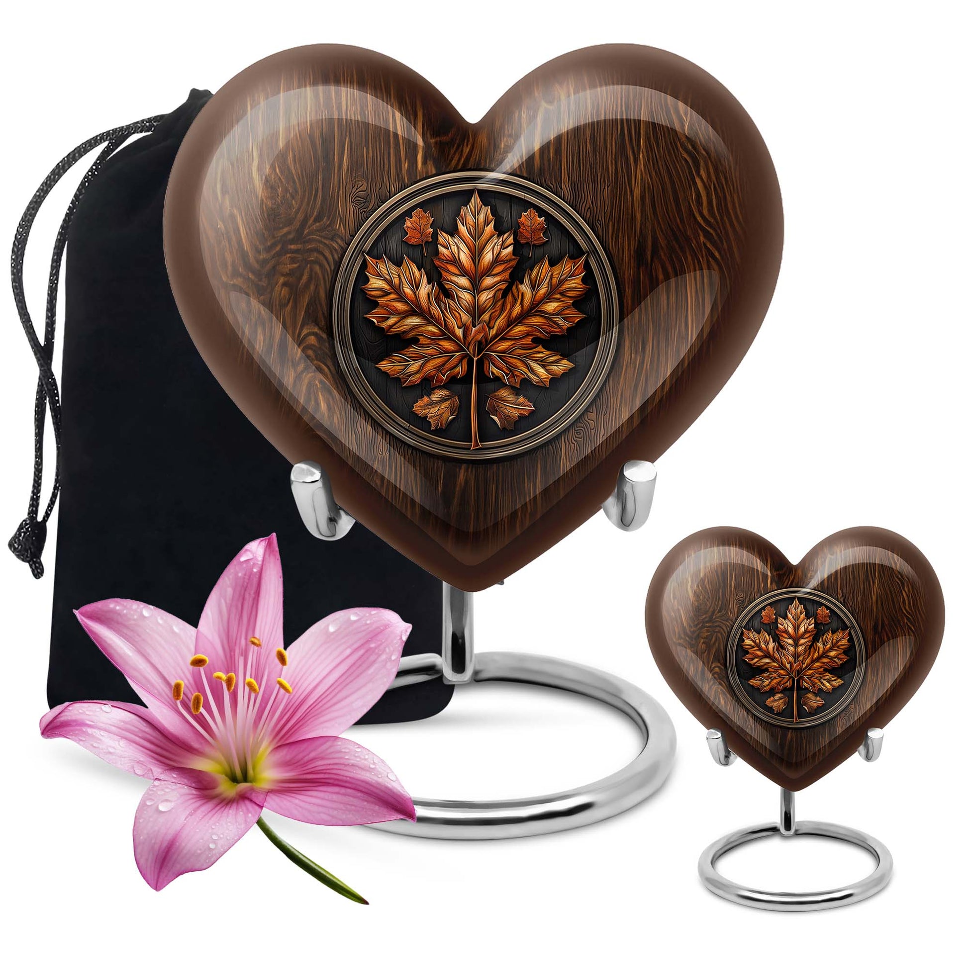 mapple leaf heart urn for men ashes