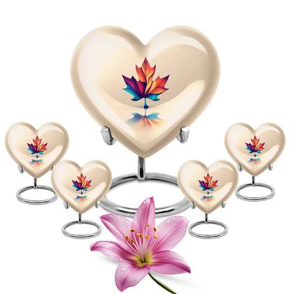 Mapple Leaf Theme Large Urn With 4 Keepsake Urn