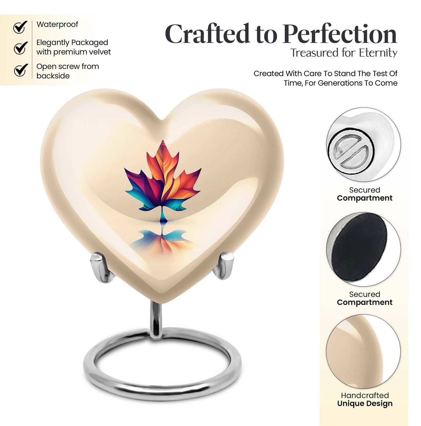 heart-shaped mapple leaf urn