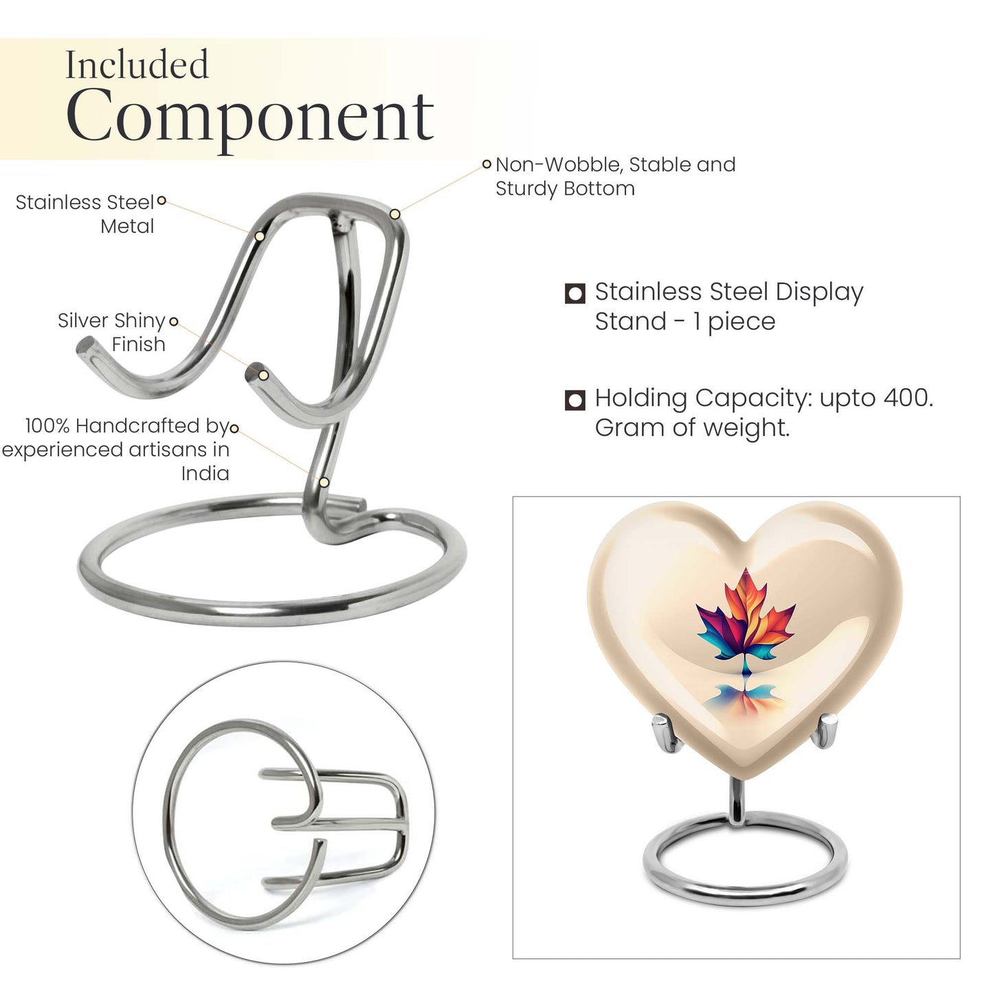 heart-shaped mapple leaf urn