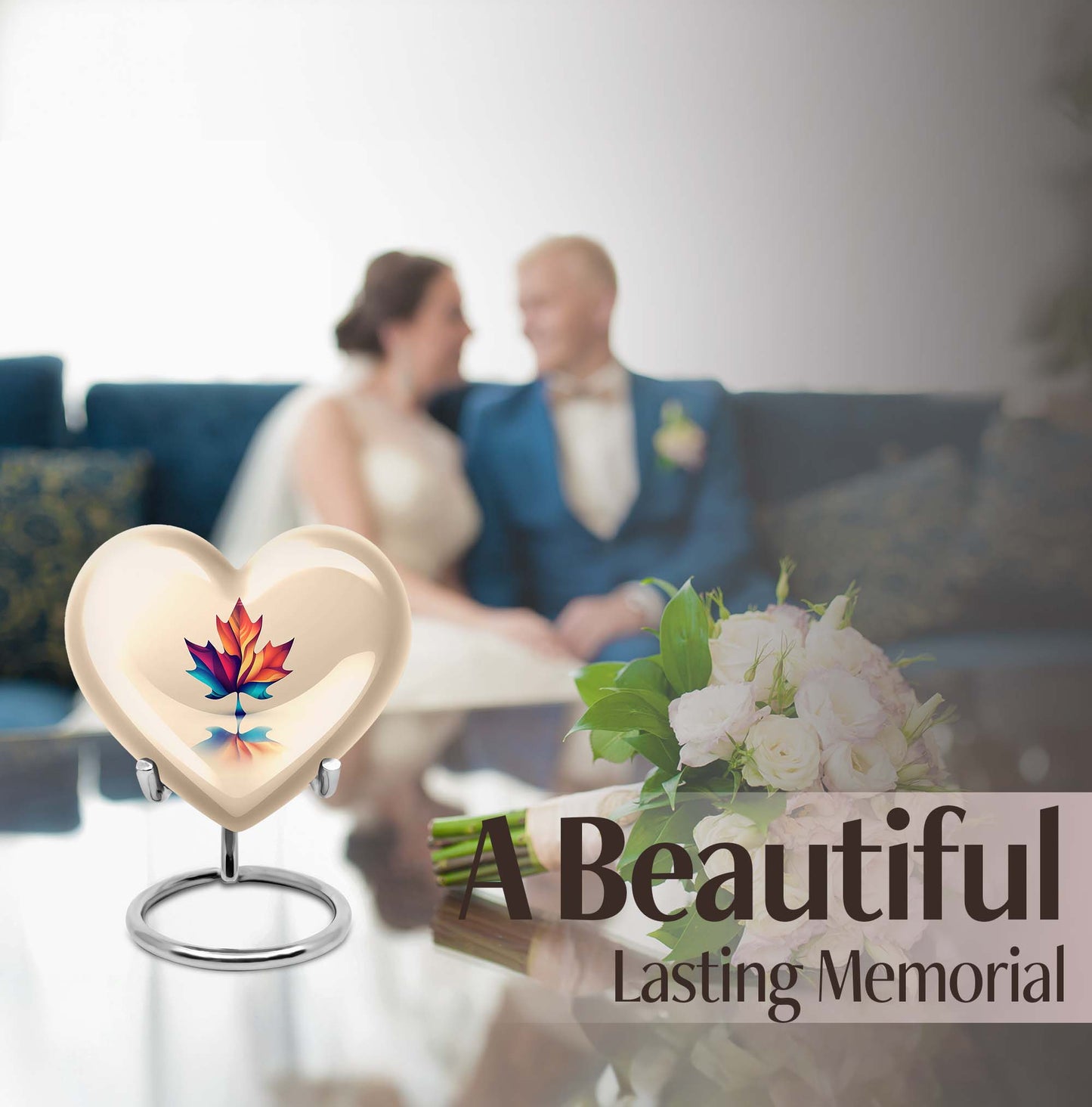 heart-shaped mapple leaf urn