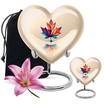 heart-shaped mapple leaf urn