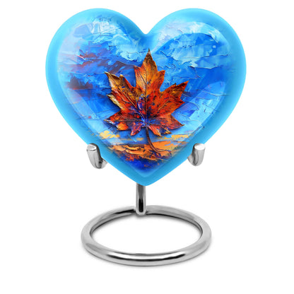 10-inch heart-shaped mapple leaf urn for ashes of women,