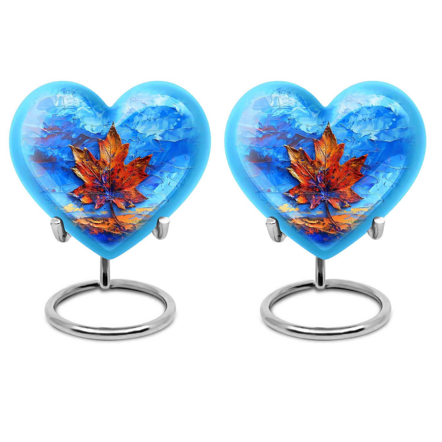 10-inch heart-shaped mapple leaf urn for ashes of women,