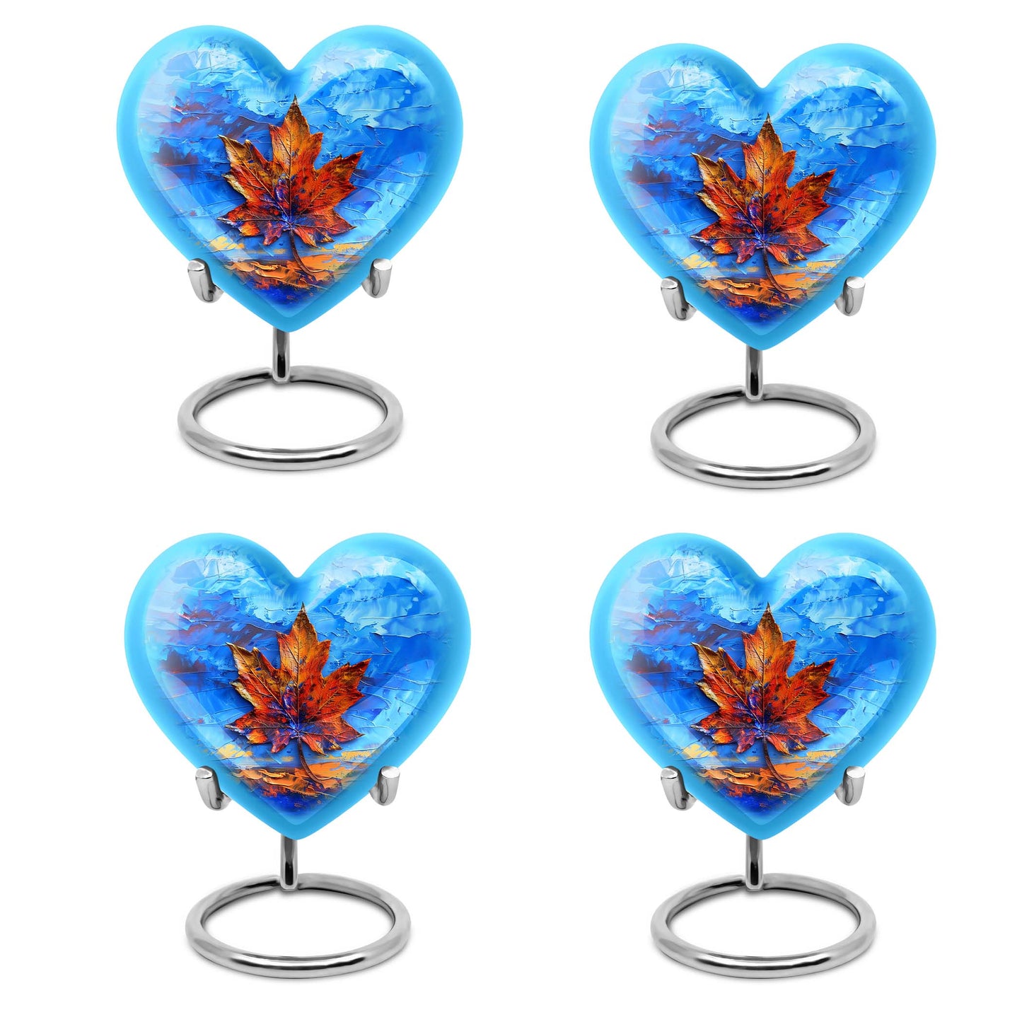 10-inch heart-shaped mapple leaf urn for ashes of women,