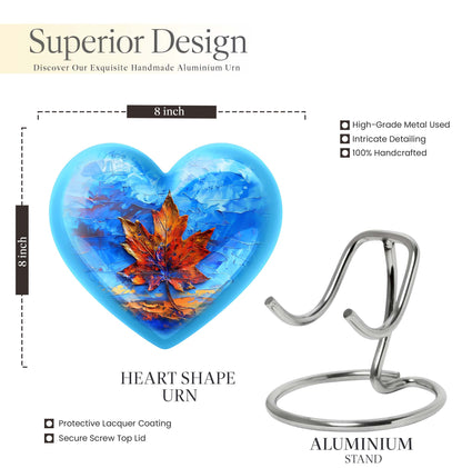 10-inch heart-shaped mapple leaf urn for ashes of women,
