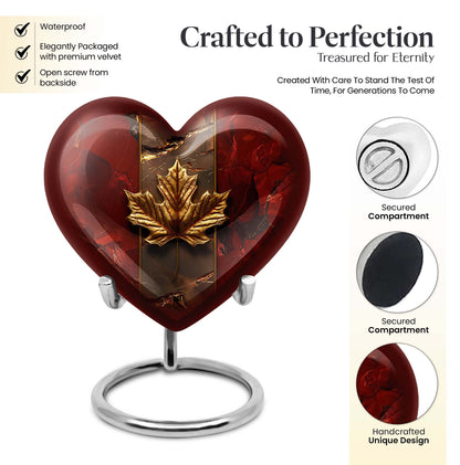 heart-shaped mapple leaf urn for male adults
