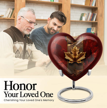 heart-shaped mapple leaf urn for male adults
