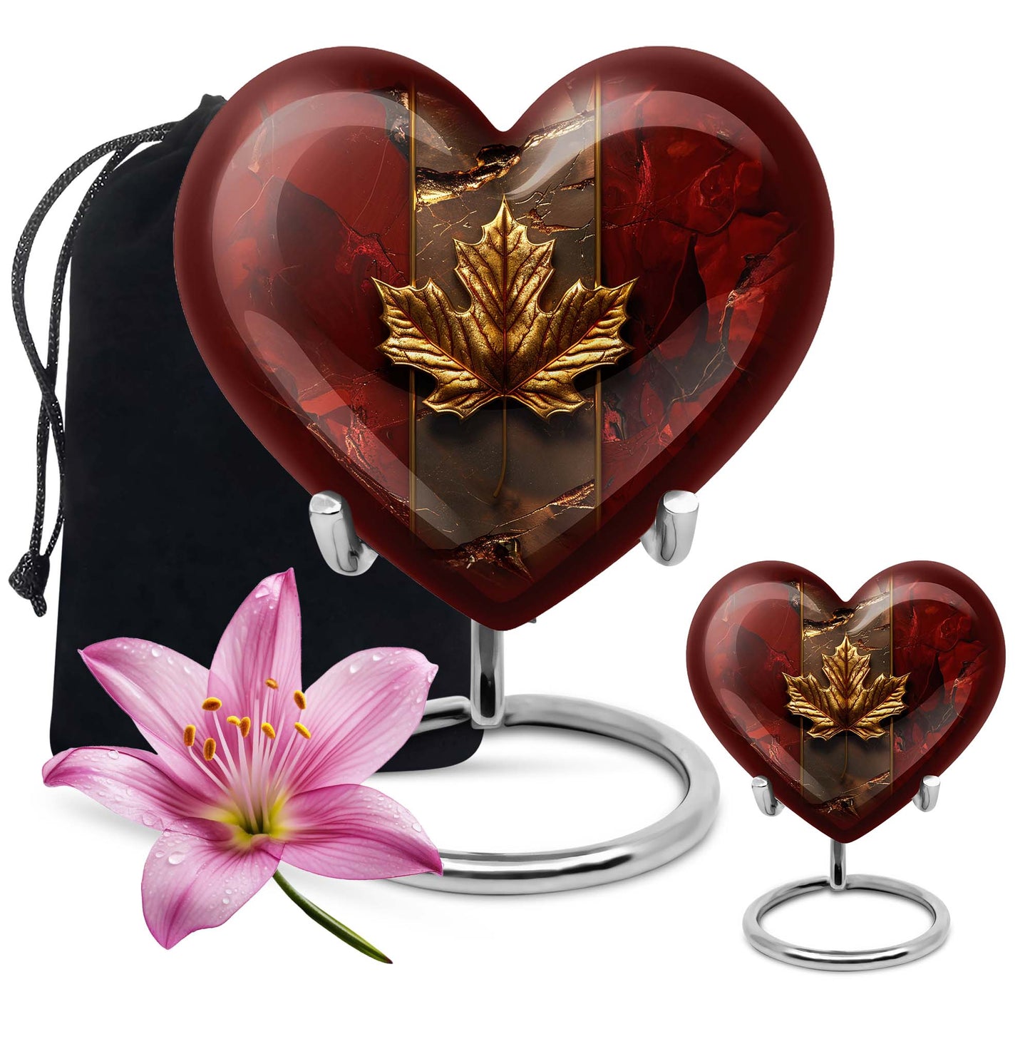 heart-shaped mapple leaf urn for male adults