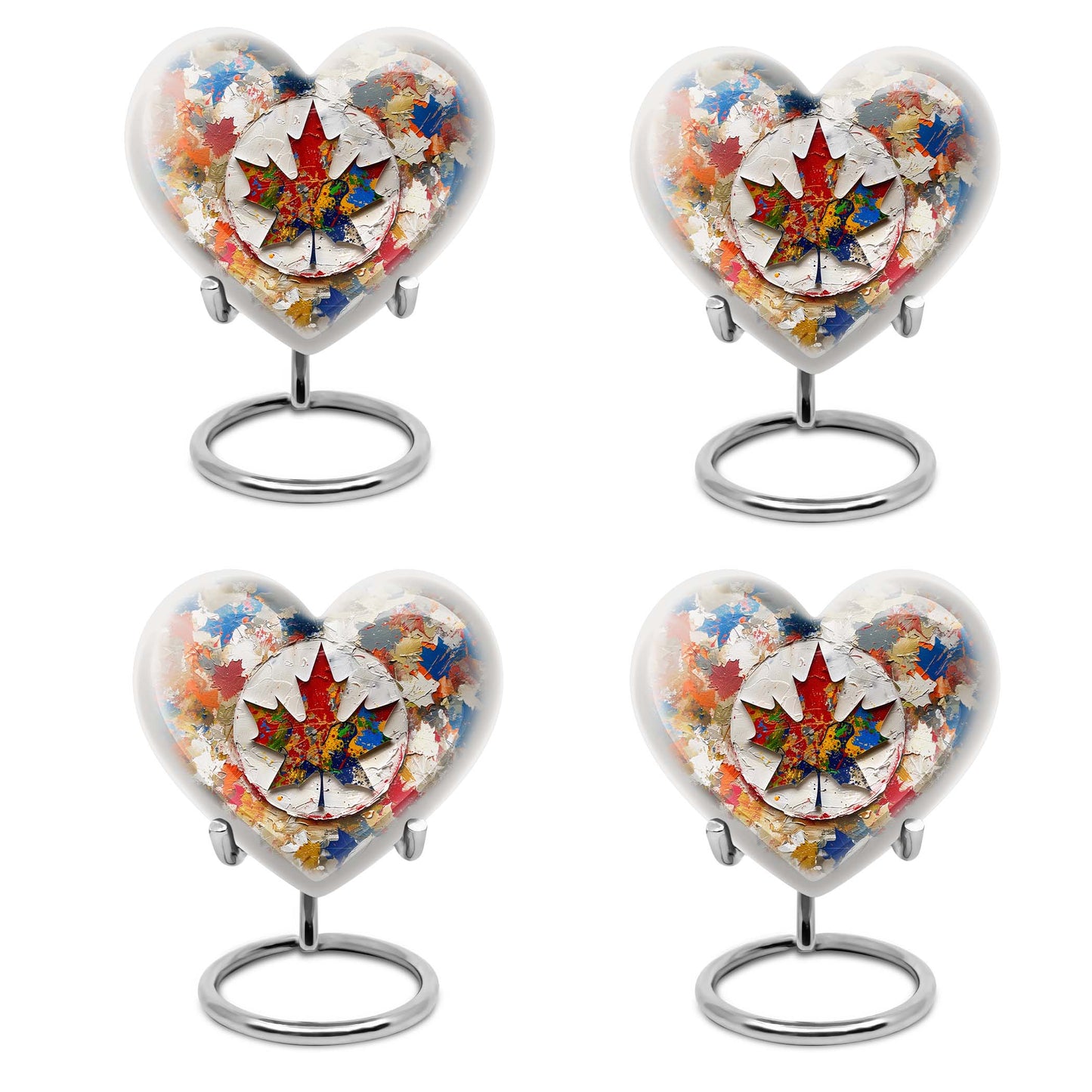 Mapple Leaf Theme 3 Inch Keepsake Pack of 4
